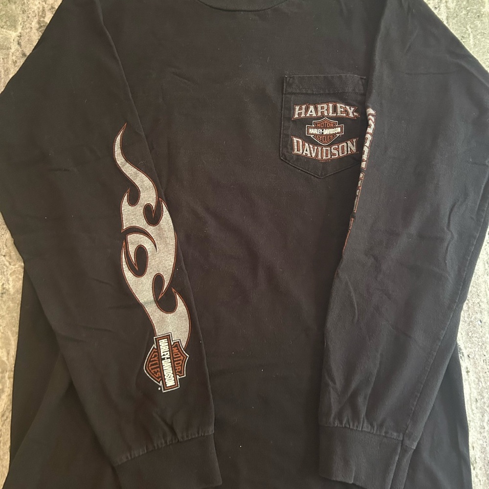 Y2k Harley Davidson Flame Long Sleeve T-Shirt 2007